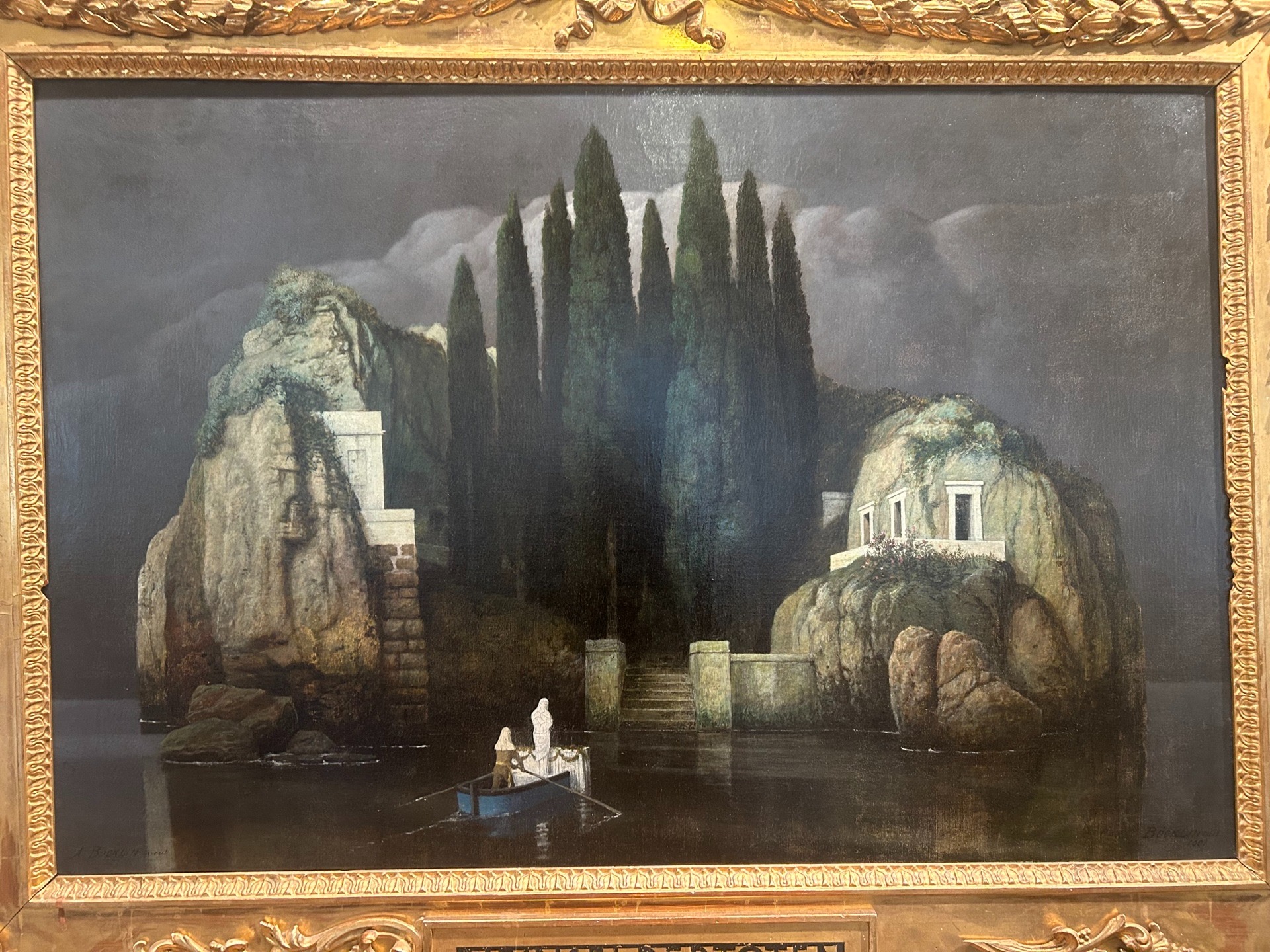 象征主义风景（类似《死之岛》风格）