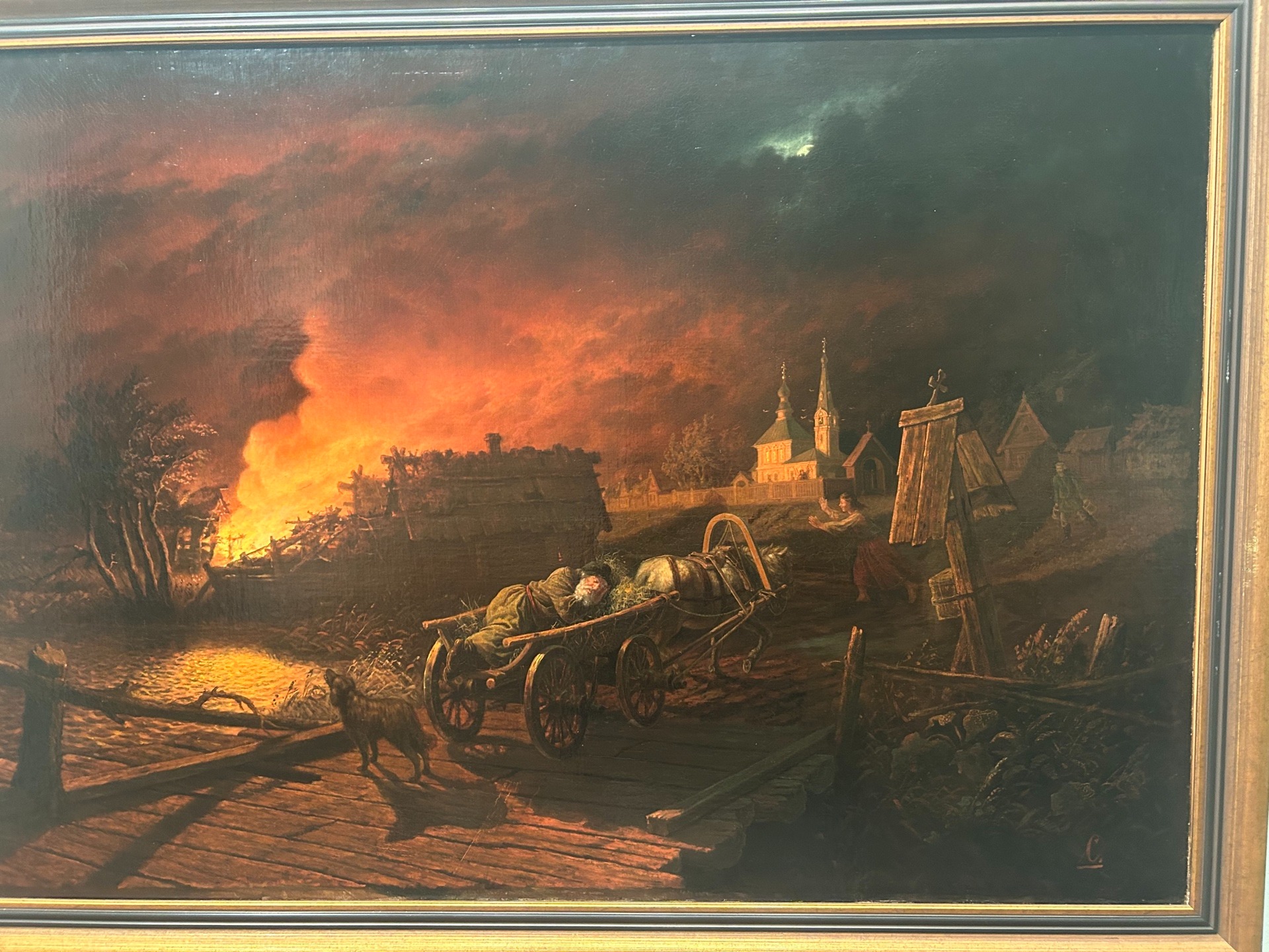 列昂尼德·索洛马京《乡村夜火》（1867）